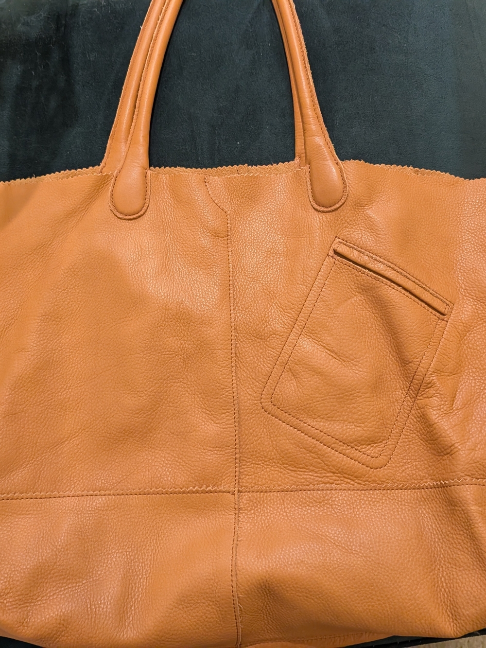Hobo Renegade Tan Leather Tote Bag - Classic Soft Pebbled Leather- Color Whiskey